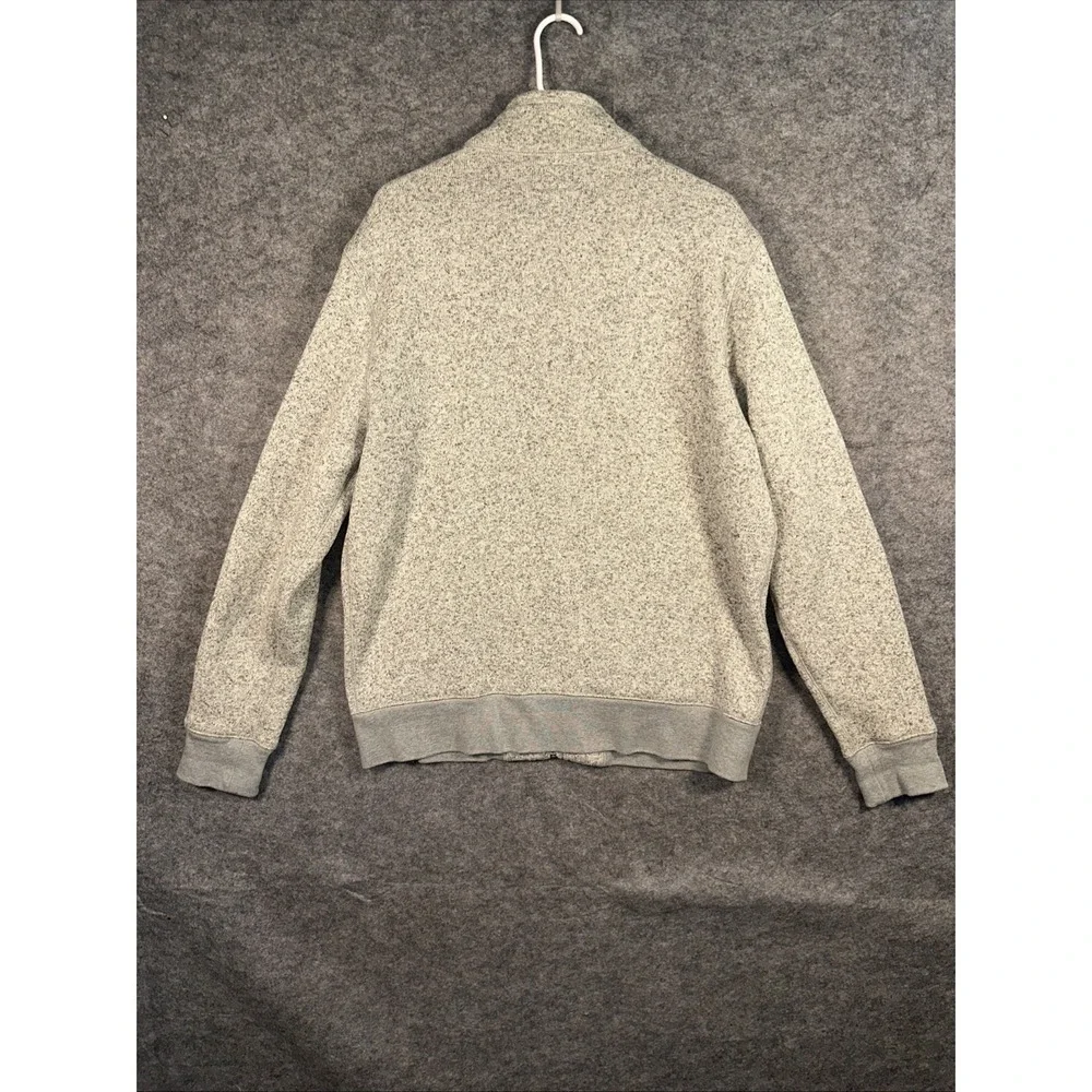 VTG J. CREW Men's Full-Zip Long-Sleeve Sweater XL Tan Gray Fleece‎
